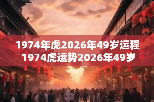 1974年虎2026年49岁运程 1974虎运势2026年49岁如何