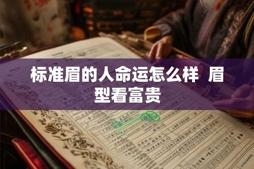 标准眉的人命运怎么样  眉型看富贵