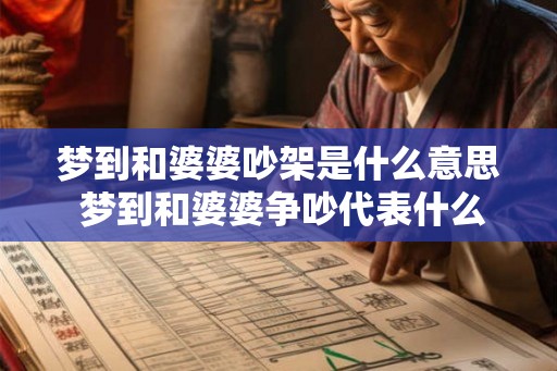 梦到和婆婆吵架是什么意思 梦到和婆婆争吵代表什么