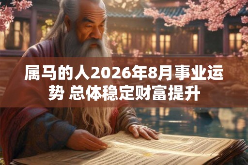 属马的人2026年8月事业运势 总体稳定财富提升
