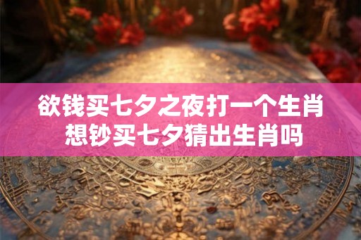 欲钱买七夕之夜打一个生肖 想钞买七夕猜出生肖吗