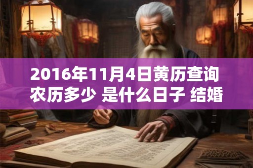 2016年11月4日黄历查询 农历多少 是什么日子 结婚吉时