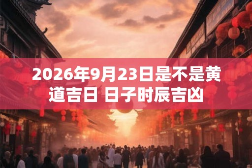 2026年9月23日是不是黄道吉日 日子时辰吉凶