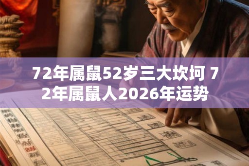 72年属鼠52岁三大坎坷 72年属鼠人2026年运势