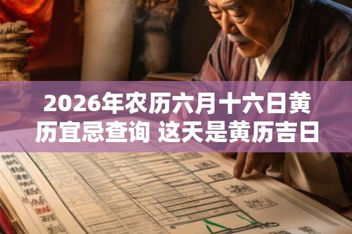 2026年农历六月十六日黄历宜忌查询 这天是黄历吉日吗