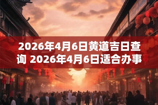 2026年4月6日黄道吉日查询 2026年4月6日适合办事吗