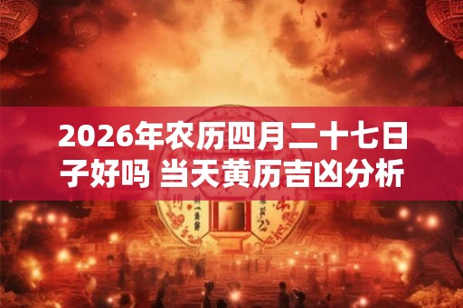 2026年农历四月二十七日子好吗 当天黄历吉凶分析