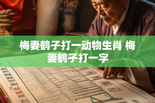 梅妻鹤子打一动物生肖 梅妻鹤子打一字