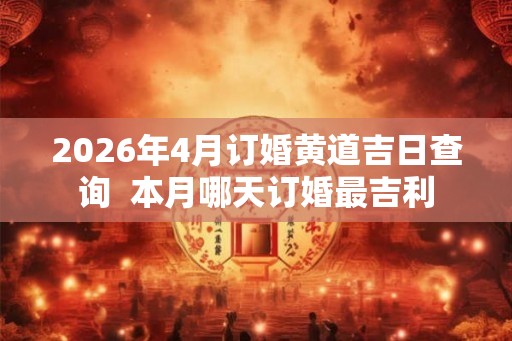 2026年4月订婚黄道吉日查询  本月哪天订婚最吉利