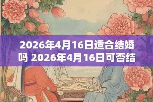 2026年4月16日适合结婚吗 2026年4月16日可否结婚 2026年4月16日适合结婚吗 2026年4月16日可否结婚