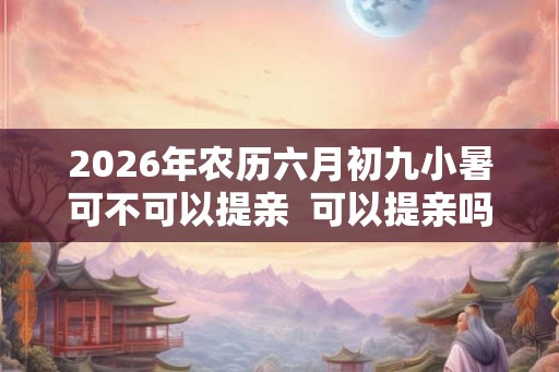 2026年农历六月初九小暑可不可以提亲  可以提亲吗