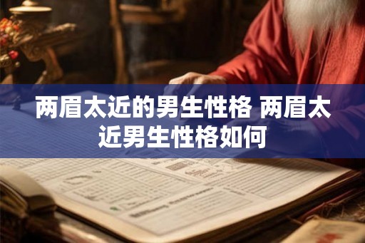 两眉太近的男生性格 两眉太近男生性格如何