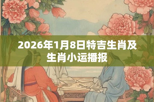 2026年1月8日特吉生肖及生肖小运播报