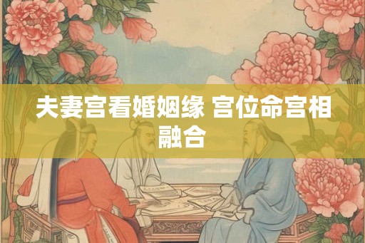 夫妻宫看婚姻缘 宫位命宫相融合