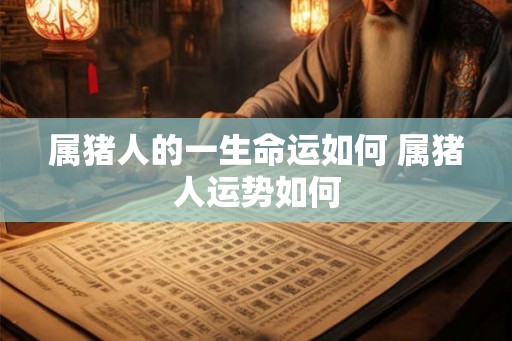 属猪人的一生命运如何 属猪人运势如何