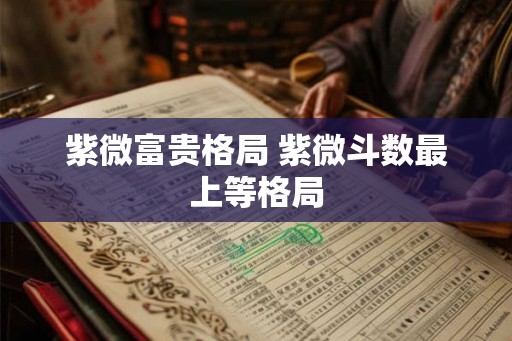 紫微富贵格局 紫微斗数最上等格局