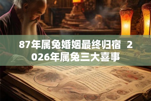 87年属兔婚姻最终归宿  2026年属兔三大喜事