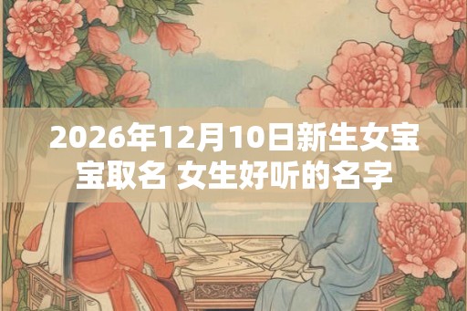 2026年12月10日新生女宝宝取名 女生好听的名字