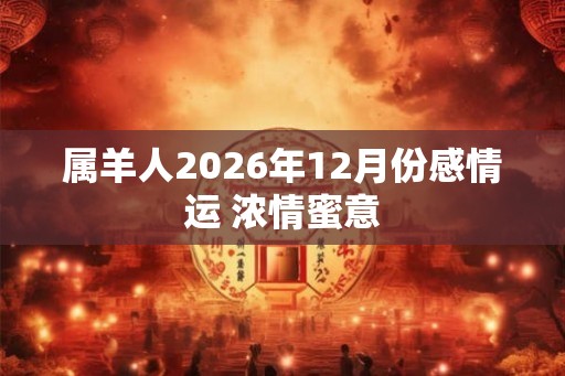 属羊人2026年12月份感情运 浓情蜜意