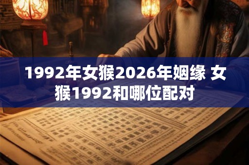 1992年女猴2026年姻缘 女猴1992和哪位配对