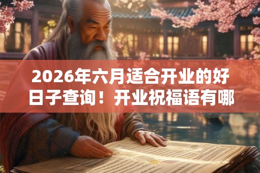 2026年六月适合开业的好日子查询！开业祝福语有哪些