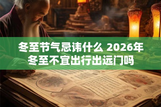 冬至节气忌讳什么 2026年冬至不宜出行出远门吗