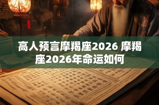 高人预言摩羯座2026 摩羯座2026年命运如何