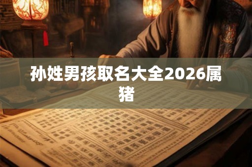 孙姓男孩取名大全2026属猪 孙姓男孩取名大全2026属猪