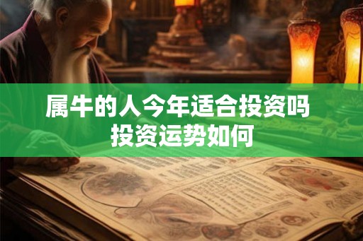属牛的人今年适合投资吗 投资运势如何