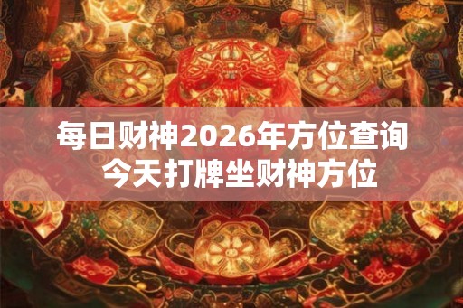 每日财神2026年方位查询 今天打牌坐财神方位 每日财神2026年方位查询 今天打牌坐财神方位