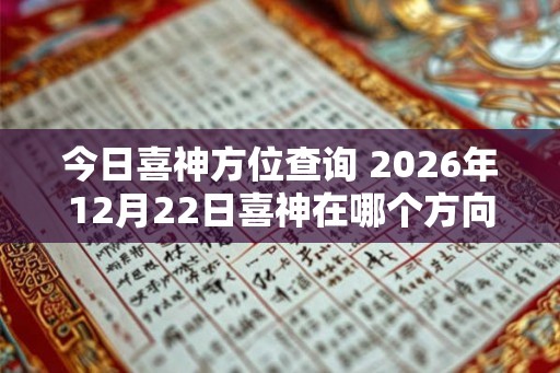 今日喜神方位查询 2026年12月22日喜神在哪个方向 今日喜神方位查询 2026年12月22日喜神在哪个方向