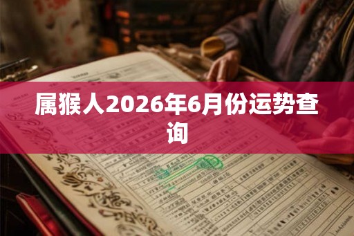 属猴人2026年6月份运势查询 属猴人2026年6月份运势查询