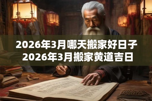2026年3月哪天搬家好日子 2026年3月搬家黄道吉日