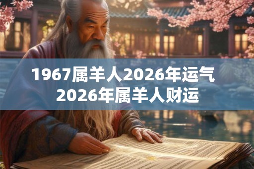 1967属羊人2026年运气  2026年属羊人财运