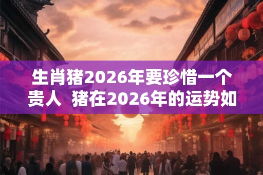 生肖猪2026年要珍惜一个贵人  猪在2026年的运势如何
