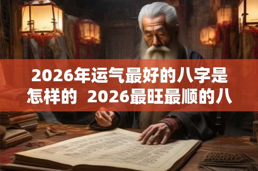 2026年运气最好的八字是怎样的  2026最旺最顺的八字