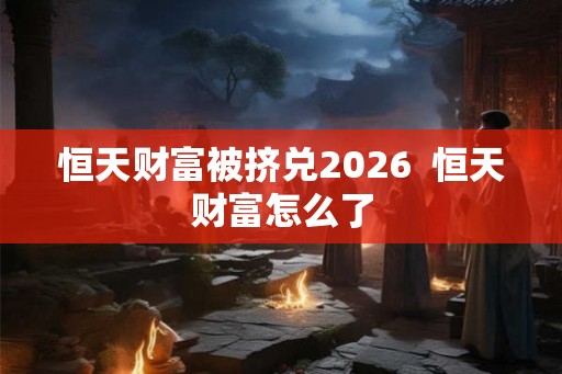 恒天财富被挤兑2026  恒天财富怎么了