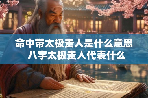 命中带太极贵人是什么意思  八字太极贵人代表什么
