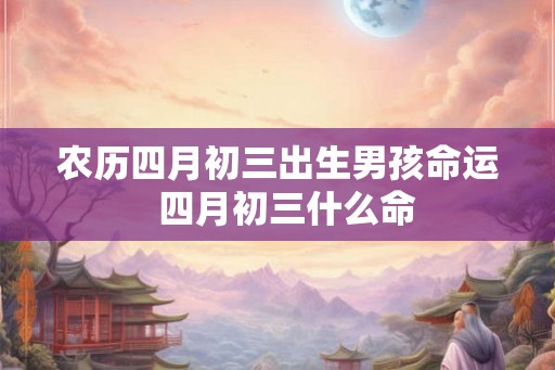 农历四月初三出生男孩命运  四月初三什么命