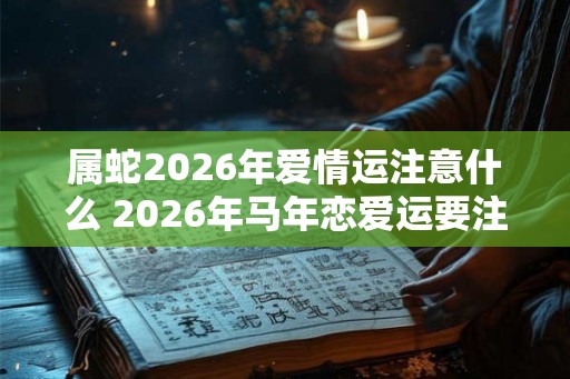 属蛇2026年爱情运注意什么 2026年马年恋爱运要注意什么