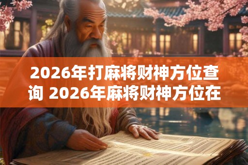 2026年打麻将财神方位查询 2026年麻将财神方位在哪