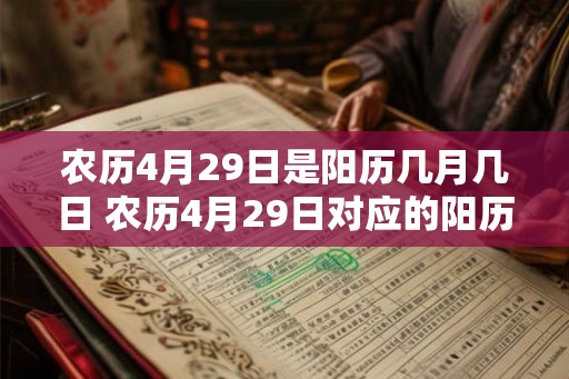 农历4月29日是阳历几月几日 农历4月29日对应的阳历日期是什么