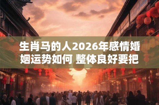 生肖马的人2026年感情婚姻运势如何 整体良好要把握 生肖马的人2026年感情婚姻运势如何 整体良好要把握