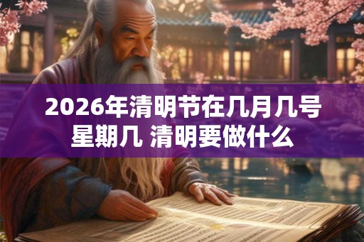 2026年清明节在几月几号星期几 清明要做什么