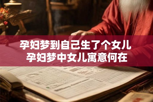 孕妇梦到自己生了个女儿 孕妇梦中女儿寓意何在