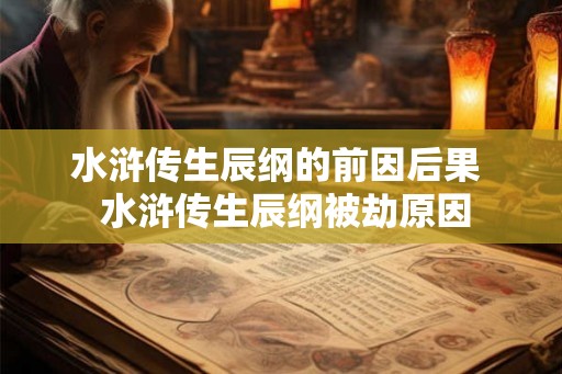 水浒传生辰纲的前因后果  水浒传生辰纲被劫原因