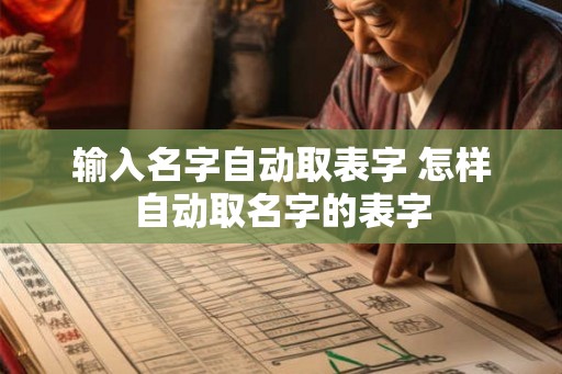 输入名字自动取表字 怎样自动取名字的表字
