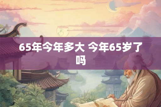 65年今年多大 今年65岁了吗
