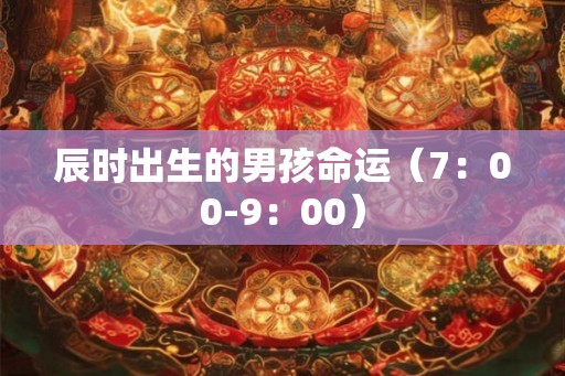 辰时出生的男孩命运（7：00-9：00）