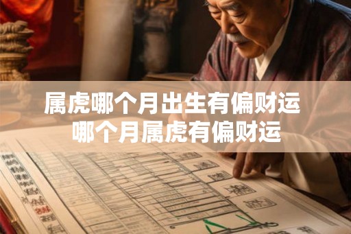 属虎哪个月出生有偏财运 哪个月属虎有偏财运